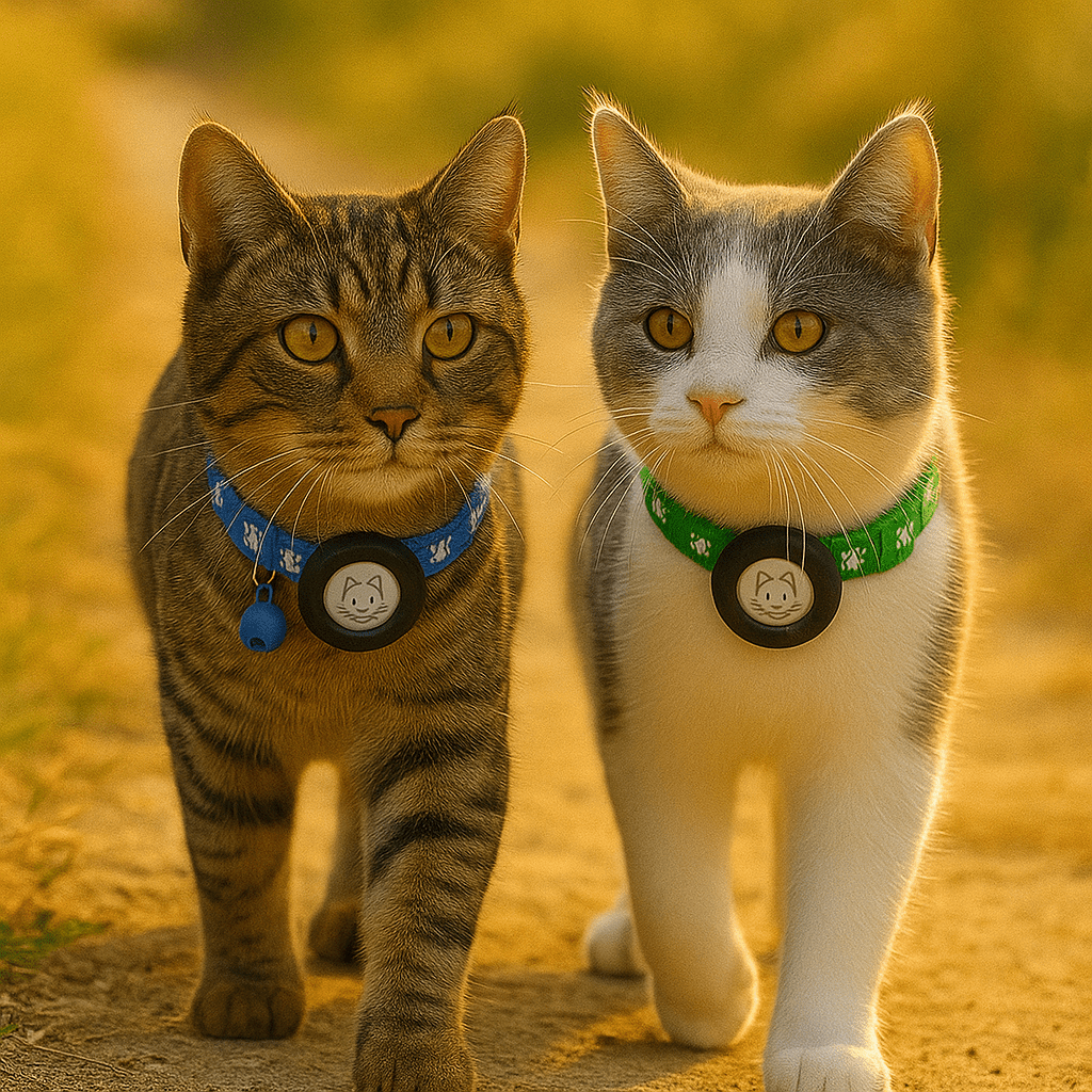 Kattenhalsband met AirTag - houder, verstelbare nylon pasvorm voor katten en kleine honden - Hebbr
