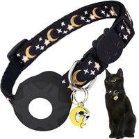 Kattenhalsband met reflecterende strip en elastische AirTag houder - Verstelbaar van 20 tot 33 cm - Hebbr
