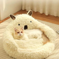 Kattenkussen 50×40 cm Zacht Polyester – Wasbaar en Antislip Beige - Hebbr