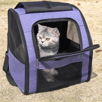 Kattenrugzak 30×25×40 cm – Lichtgewicht Ademend Gaas voor Huisdieren Zwart - Hebbr