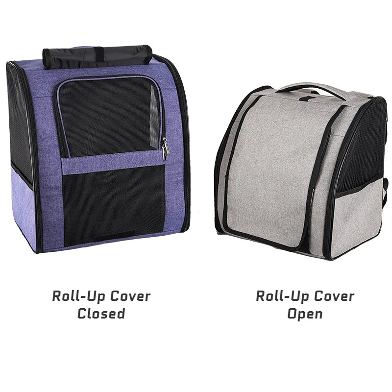 Kattenrugzak 30×25×40 cm – Lichtgewicht Ademend Gaas voor Huisdieren Zwart - Hebbr