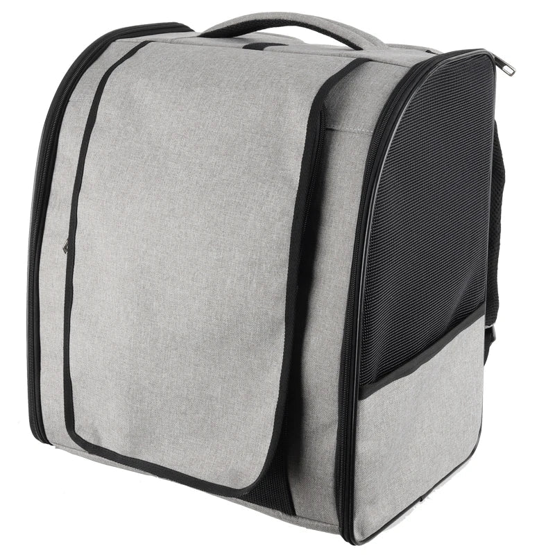 Kattenrugzak 30×25×40 cm – Lichtgewicht Ademend Gaas voor Huisdieren Zwart - Hebbr