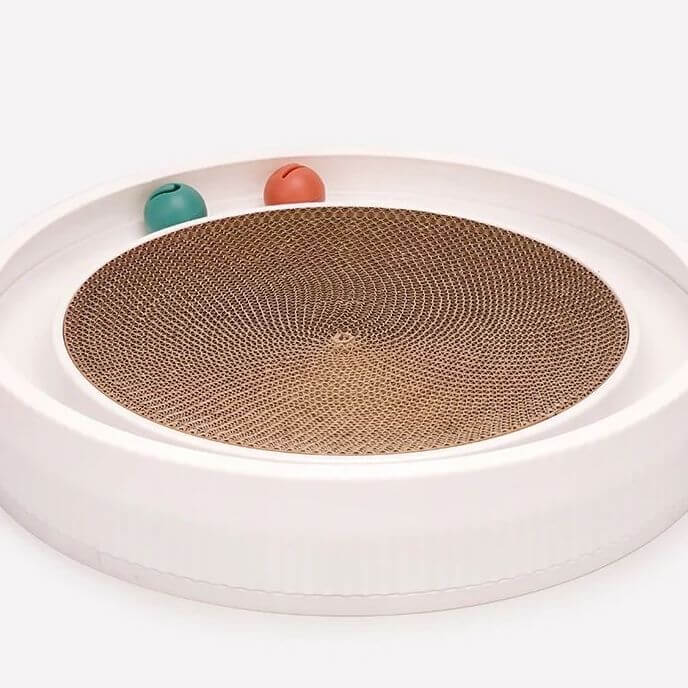 Kattenspeelgoed Glace - Duurzaam krabmeubel met interactieve speelbal voor binnengebruik - Hebbr