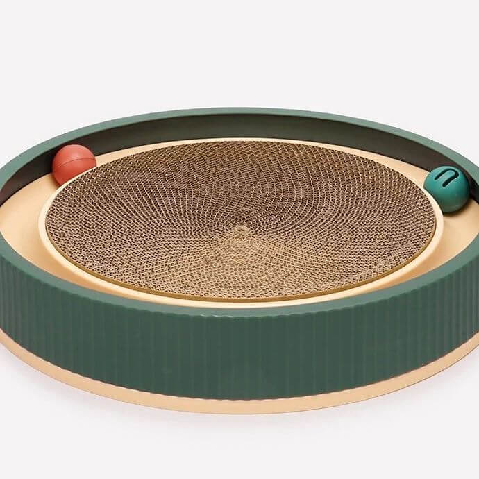 Kattenspeelgoed Glace - Duurzaam krabmeubel met interactieve speelbal voor binnengebruik - Hebbr