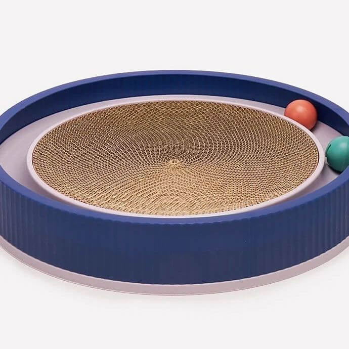 Kattenspeelgoed Glace - Duurzaam krabmeubel met interactieve speelbal voor binnengebruik - Hebbr