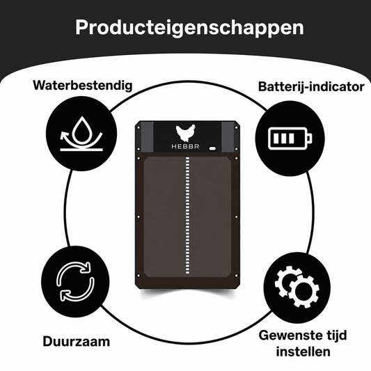 Kippenluik | Automatisch met Lichtsensor, Weerbestendig - Hebbr