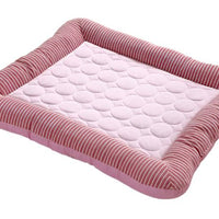 Koelende Huisdierbed voor Honden en Katten - Ademend, Wasbaar, Beschikbaar in 3 Maten - Blauw/Roze - Hebbr