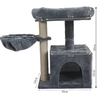 Krabpaal Kat 60 cm Grijs – Meerdere Speel - en Slaapplekken voor Katten - Hebbr