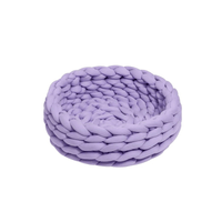 Luxe Handgeweven Kattenbed met Verhoogde Randen - Zacht en Comfortabel, Ideaal voor Knuffelen - Hebbr