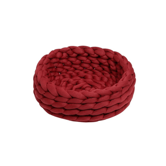 Luxe Handgeweven Kattenbed met Verhoogde Randen - Zacht en Comfortabel, Ideaal voor Knuffelen - Hebbr