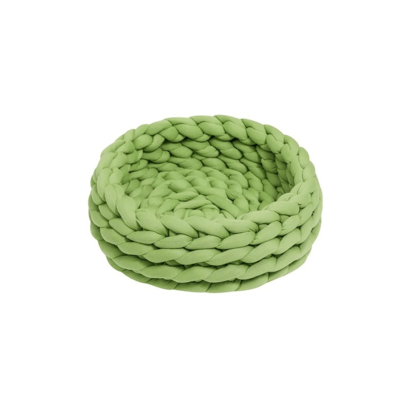 Luxe Handgeweven Kattenbed met Verhoogde Randen - Zacht en Comfortabel, Ideaal voor Knuffelen - Hebbr