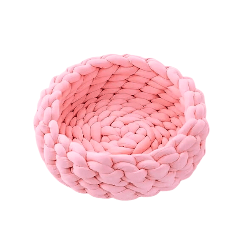 Luxe Handgeweven Kattenbed met Verhoogde Randen - Zacht en Comfortabel, Ideaal voor Knuffelen - Hebbr