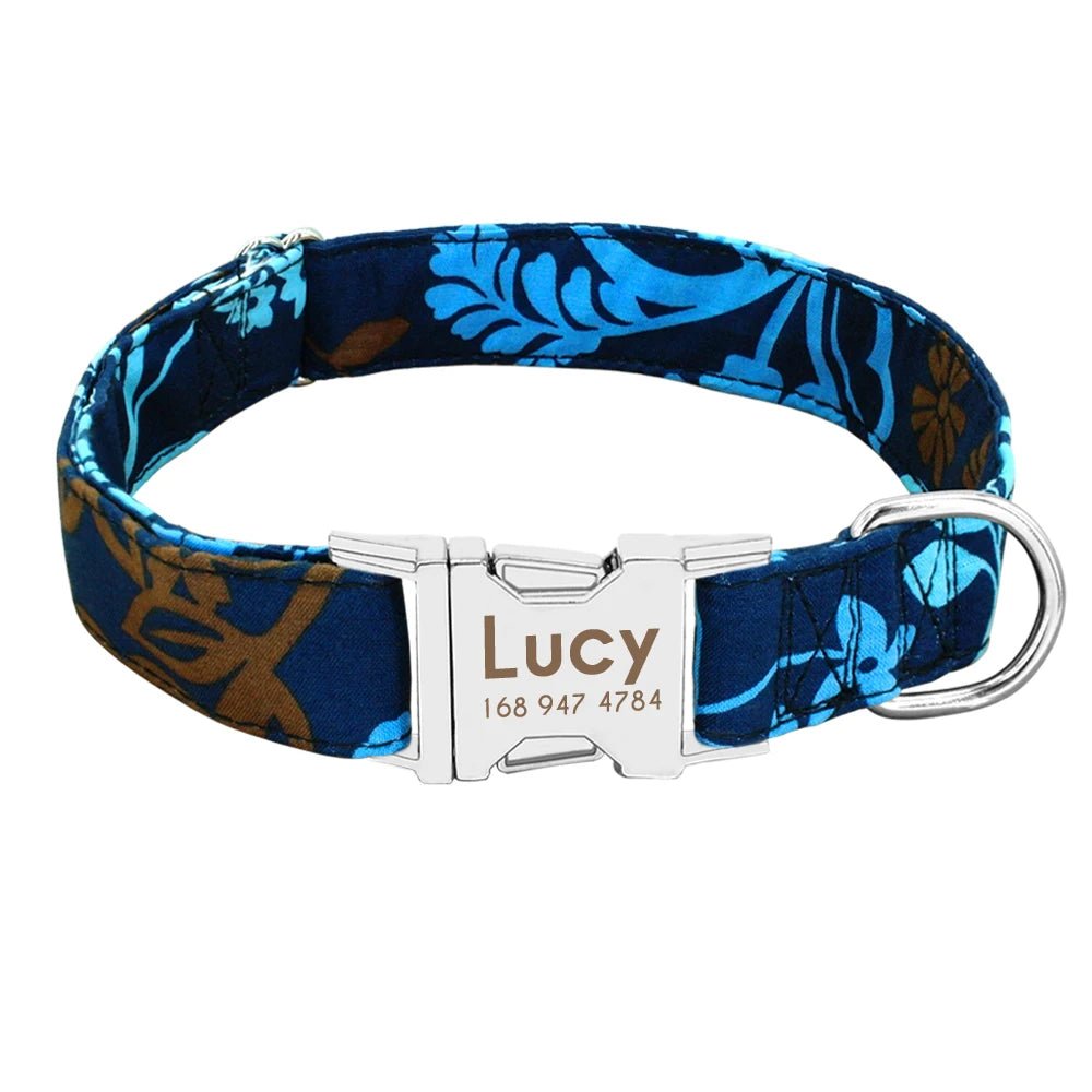 Nero Hondenhalsband | Gepersonaliseerd Nylon, Verstelbaar met Gegraveerde ID-tag - Hebbr