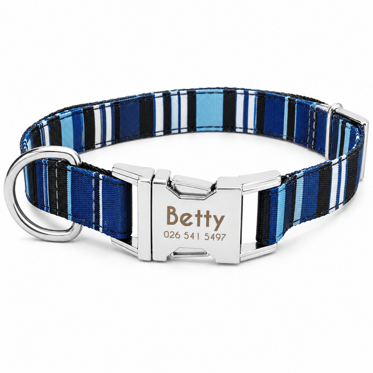 Nero Hondenhalsband | Gepersonaliseerd Nylon, Verstelbaar met Gegraveerde ID-tag - Hebbr