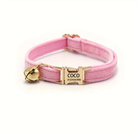 Nexa Kattenhalsband | Fluwelen, Verstelbaar en Gepersonaliseerd voor Katten - Hebbr