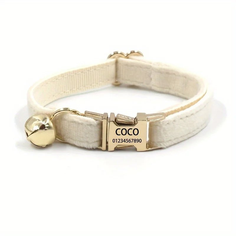 Nexa Kattenhalsband | Fluwelen, Verstelbaar en Gepersonaliseerd voor Katten - Hebbr