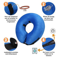 Opblaasbare bescherm en herstel kraag voor honden en katten - Hebbr