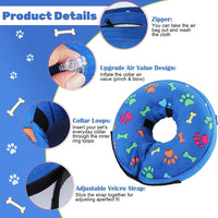 Opblaasbare Herstelhalsband voor Honden en Katten – Verstelbaar en Wasbaar - Hebbr