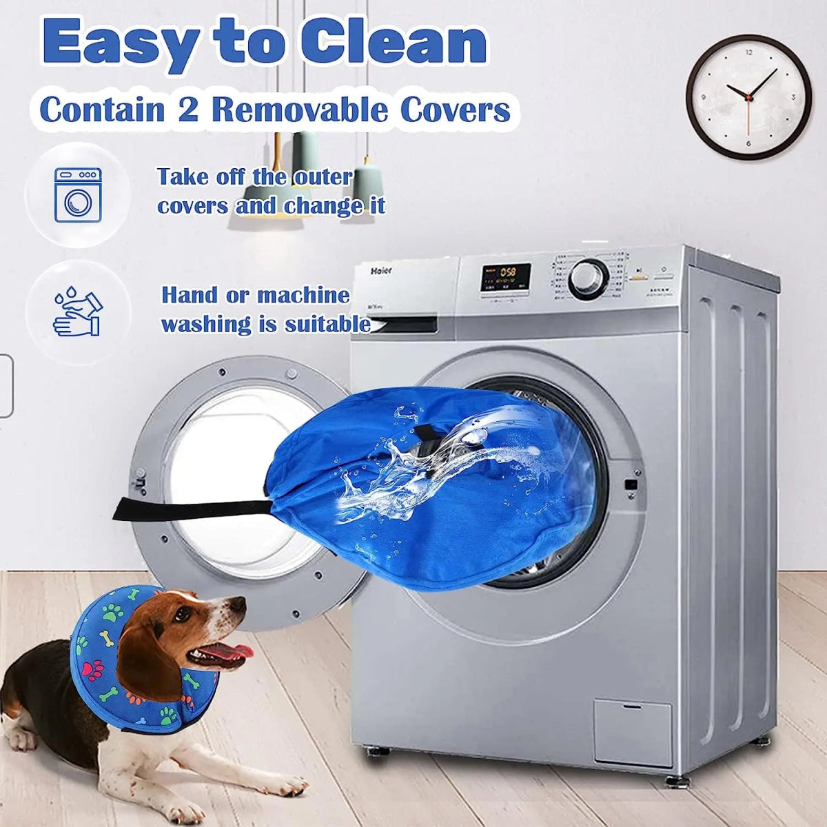 Opblaasbare Herstelhalsband voor Honden en Katten – Verstelbaar en Wasbaar - Hebbr