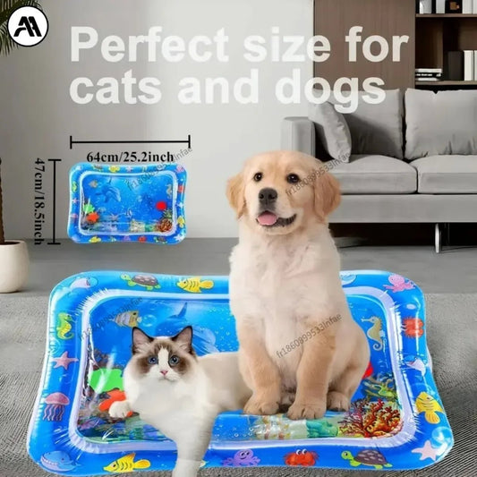Opblaasbare Watermat voor Huisdieren - Koelmat voor Katten en Honden, Duurzaam PVC, Voor Binnen en Buiten - Hebbr