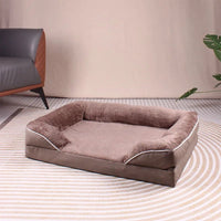 Orthopedisch Hondenbed met Memory Foam, Waterdicht en Verhoogd Kussen - Groot Formaat Hondenbed - Hebbr