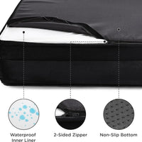 Orthopedisch Hondenbed met Memory Foam, Waterdicht en Verhoogd Kussen - Groot Formaat Hondenbed - Hebbr