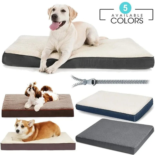 Orthopedisch Hondenbed van Elastisch Schuim - Wasbaar en Antislip voor Grote Honden en Middelgrote Honden - Hebbr