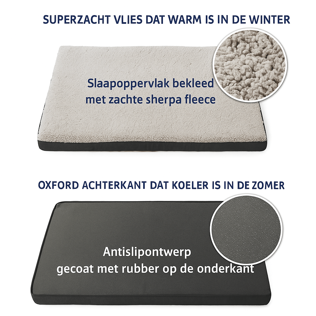 Orthopedisch Hondenbed van Traagschuim met Afneembare Hoes voor Grote en Kleine Honden - Hebbr
