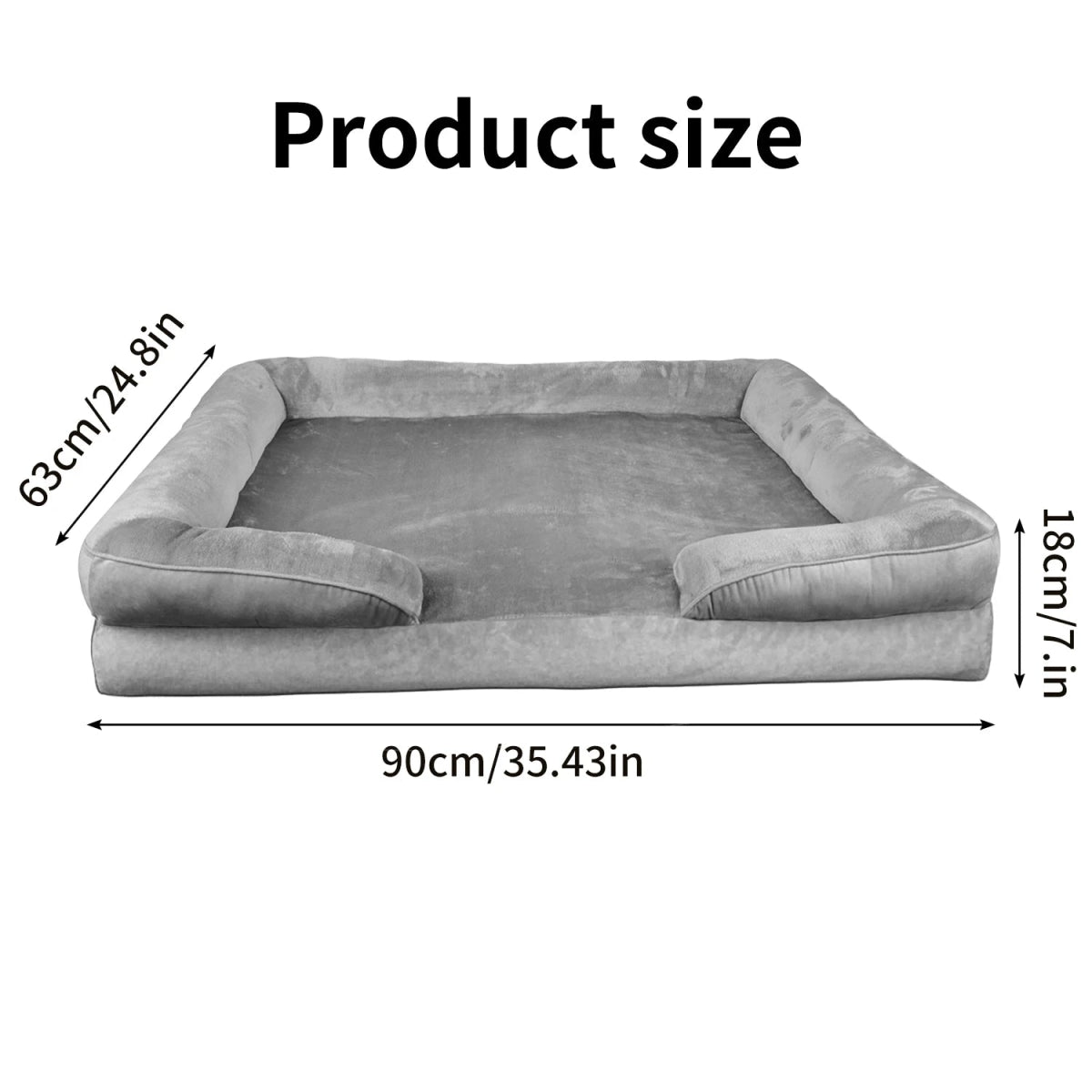 Orthopedisch Hondenbed voor Grote Honden - Zacht Pluche en Antislip Basis - Hebbr