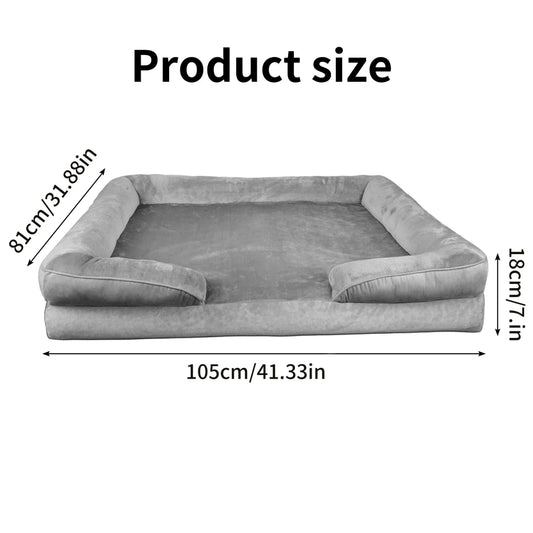 Orthopedisch Hondenbed voor Grote Honden - Zacht Pluche en Antislip Basis - Hebbr
