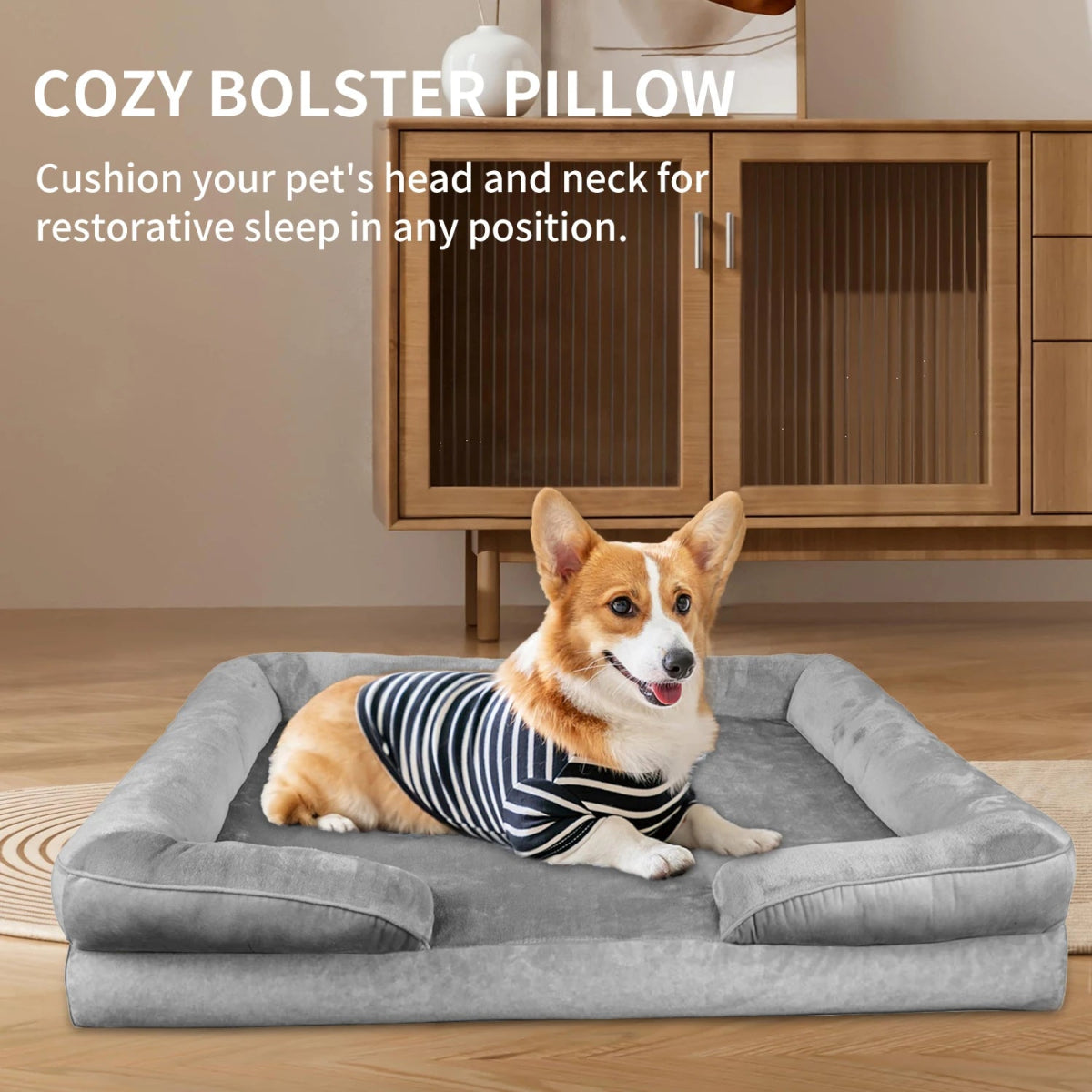 Orthopedisch Hondenbed voor Grote Honden - Zacht Pluche en Antislip Basis - Hebbr