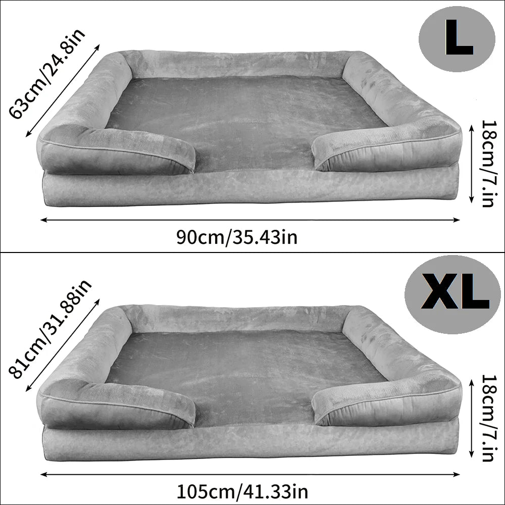Orthopedisch Hondenbed voor Grote Honden - Zacht Pluche en Antislip Basis - Hebbr