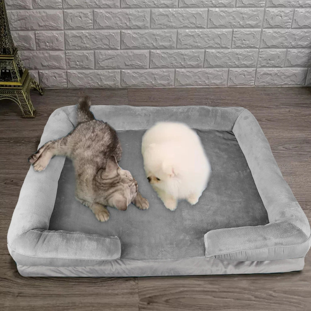 Orthopedisch Hondenbed voor Grote Honden - Zacht Pluche en Antislip Basis - Hebbr