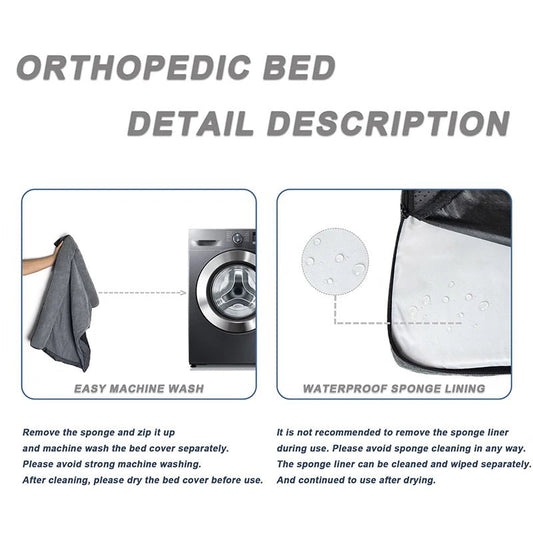Orthopedisch Hondenbed voor Middelgrote Honden – Geheugenfoam, Waterdicht & Machinewasbaar - Hebbr