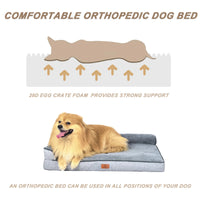 Orthopedisch Hondenbed voor Middelgrote Honden – Geheugenfoam, Waterdicht & Machinewasbaar - Hebbr