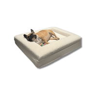 Orthopedisch Hondenkussen Voor grote en kleine honden - Luxe Memory Foam, Wasbaar, Wit - Hebbr