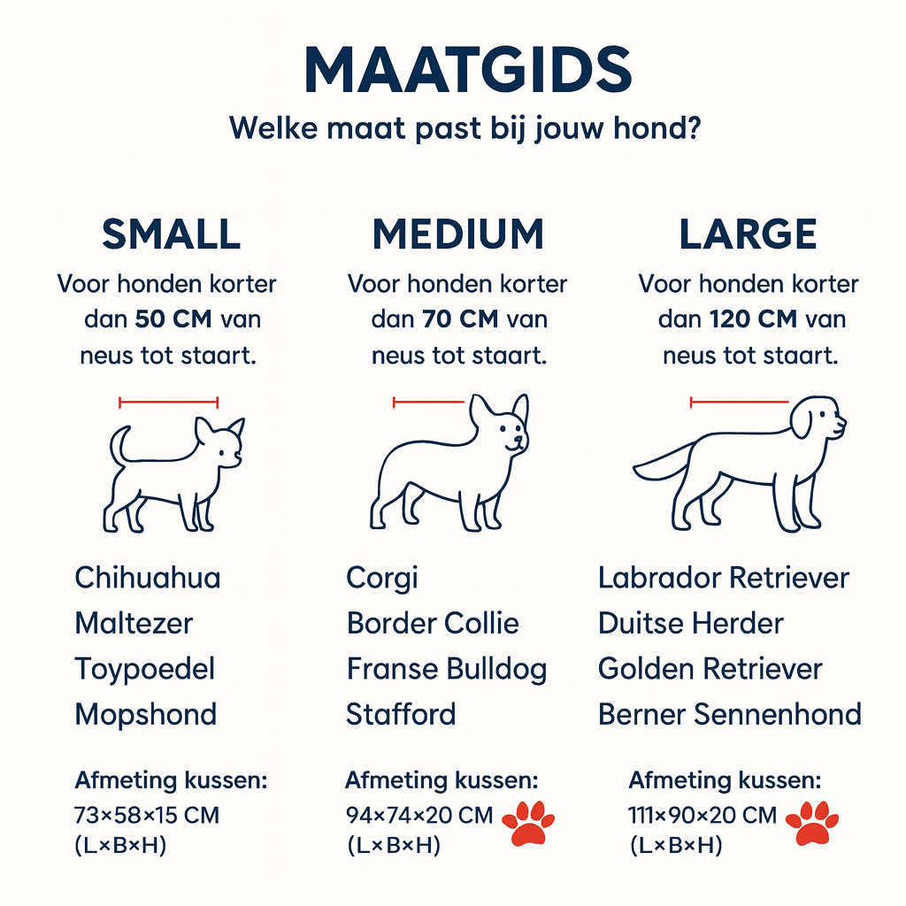 Orthopedisch Hondenkussen Voor grote en kleine honden - Luxe Memory Foam, Wasbaar, Wit - Hebbr