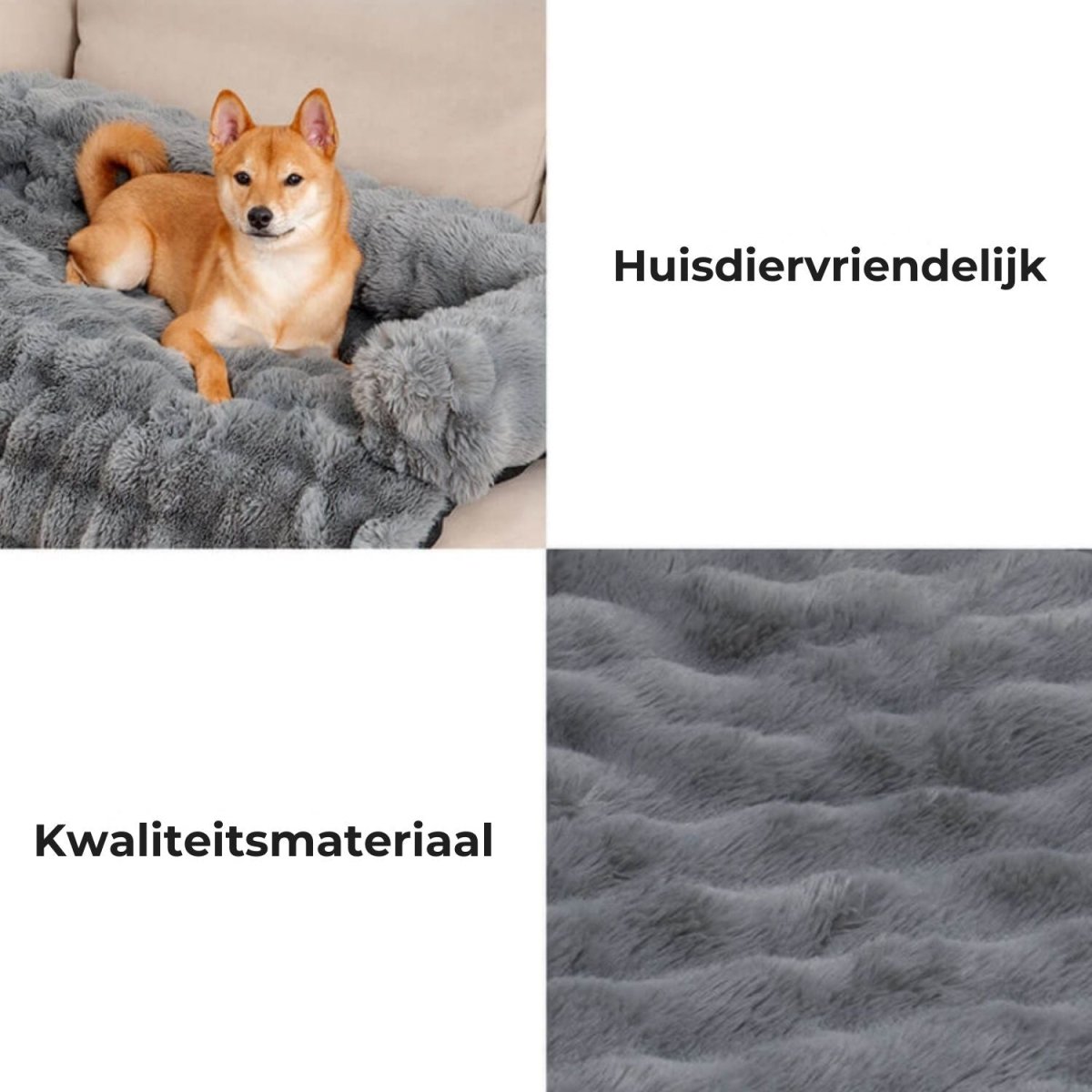 Pluche Bankkleed voor Honden en Katten – Wasbaar met Antislip 4 Maten - Hebbr