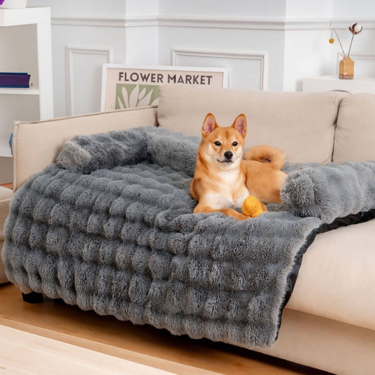 Pluche Bankkleed voor Honden en Katten – Wasbaar met Antislip 4 Maten - Hebbr