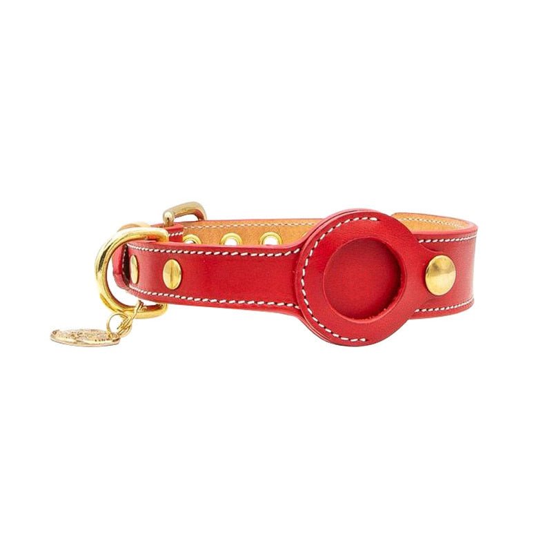 Premium AirTag Lederhalsband voor Honden - Waterdicht, Verstelbaar en Veilig - Hebbr