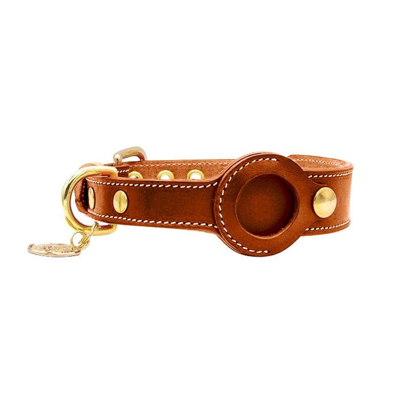 Premium AirTag Lederhalsband voor Honden - Waterdicht, Verstelbaar en Veilig - Hebbr