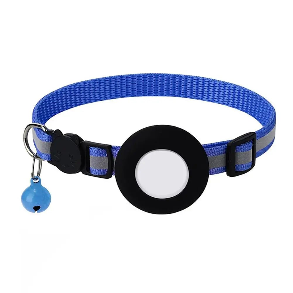 Reflecterende kattenhalsband met AirTag - houder en bel - Verstelbare nylon band voor katten - Hebbr
