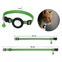 Reflecterende kattenhalsband met AirTag - houder en bel - Verstelbare nylon band voor katten - Hebbr