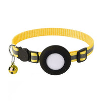 Reflecterende kattenhalsband met AirTag - houder en bel - Verstelbare nylon band voor katten - Hebbr