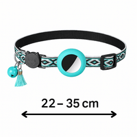 Reflecterende Kattenhalsband met AirTag Houder - Verstelbaar van 22 tot 35 cm, Nylon, Meerdere Kleuren - Hebbr