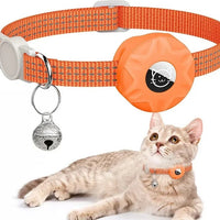 Reflecterende Kattenhalsband met AirTag Houder - Zacht Nylon, Verstelbaar 20 - 33 cm, Veilig met Bel - Hebbr