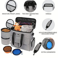Reisbag voor Honden – Grote 6 - delige Set, Waterafstotend & Multifunctionele Vakken - Hebbr