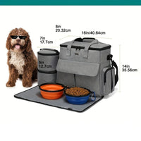 Reisbag voor Honden – Grote 6 - delige Set, Waterafstotend & Multifunctionele Vakken - Hebbr