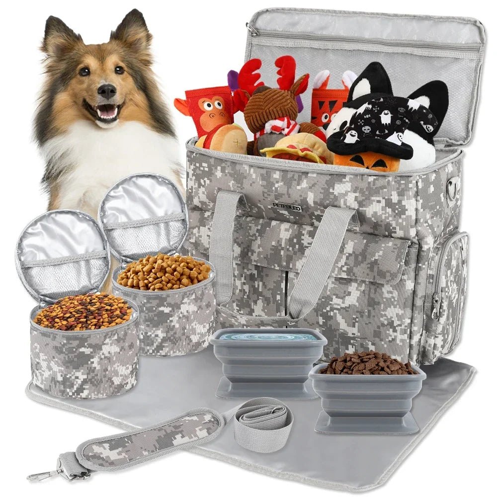 Reisbag voor Honden – Grote 6 - delige Set, Waterafstotend & Multifunctionele Vakken - Hebbr