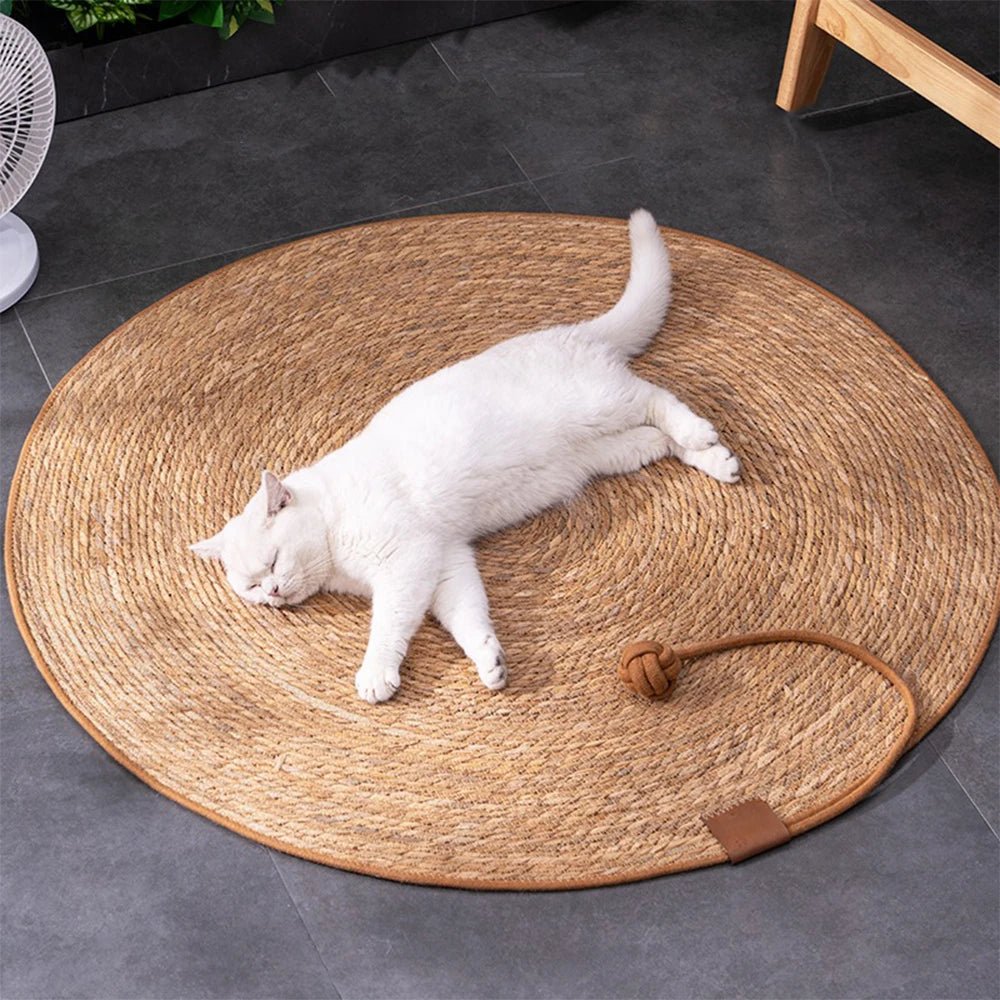 Rieten kattenkrabmat, krabplank voor het scherp houden van nagels - Meubelbeschermer - Hebbr
